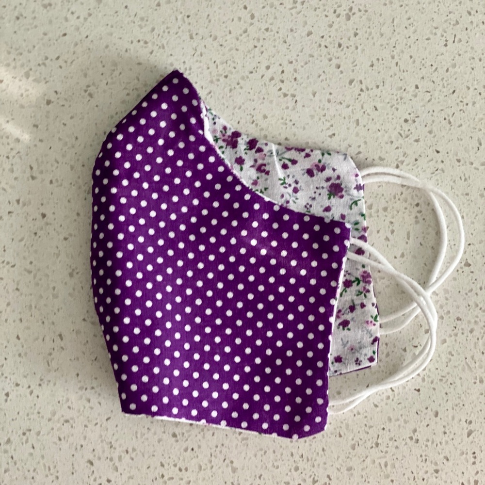REVERSIBLE Purple Handmade Face Mask